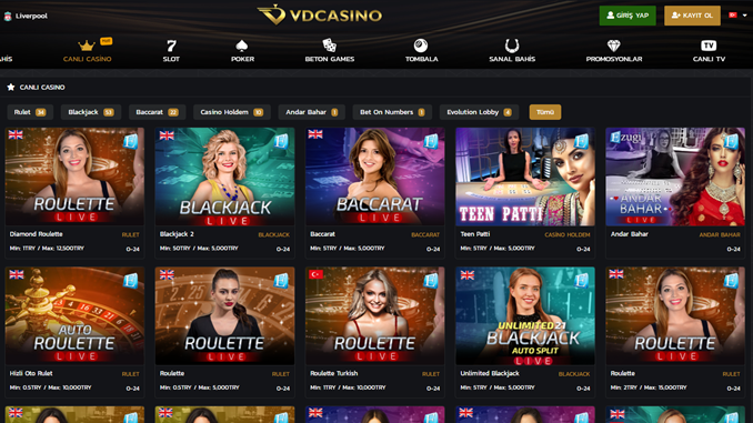 Vdcasino canlı casino sitesi